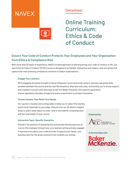 Image for Online Training Curriculum: Ethics & Code of Conduct