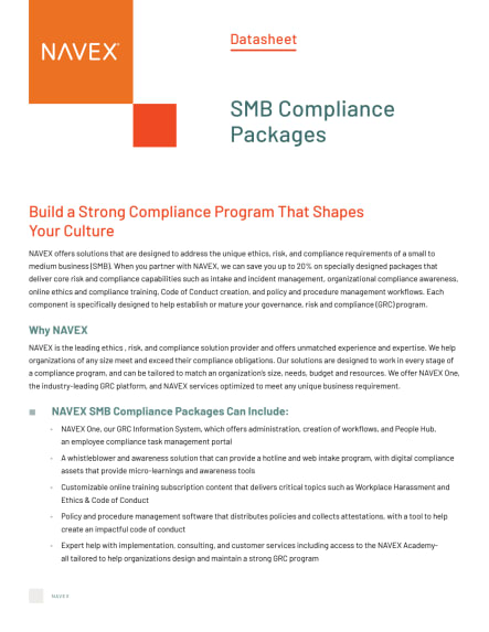 Image for NAVEX SMB Compliance Packages