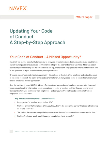 [Transform your code of conduct step-by-step](/en-us/resources/white-papers/updating-your-code-conduct-step-step-approach/)